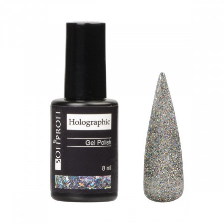 Гель-лак с голографическими блестками тон 072 Sofiprofi Holographic, 8 мл